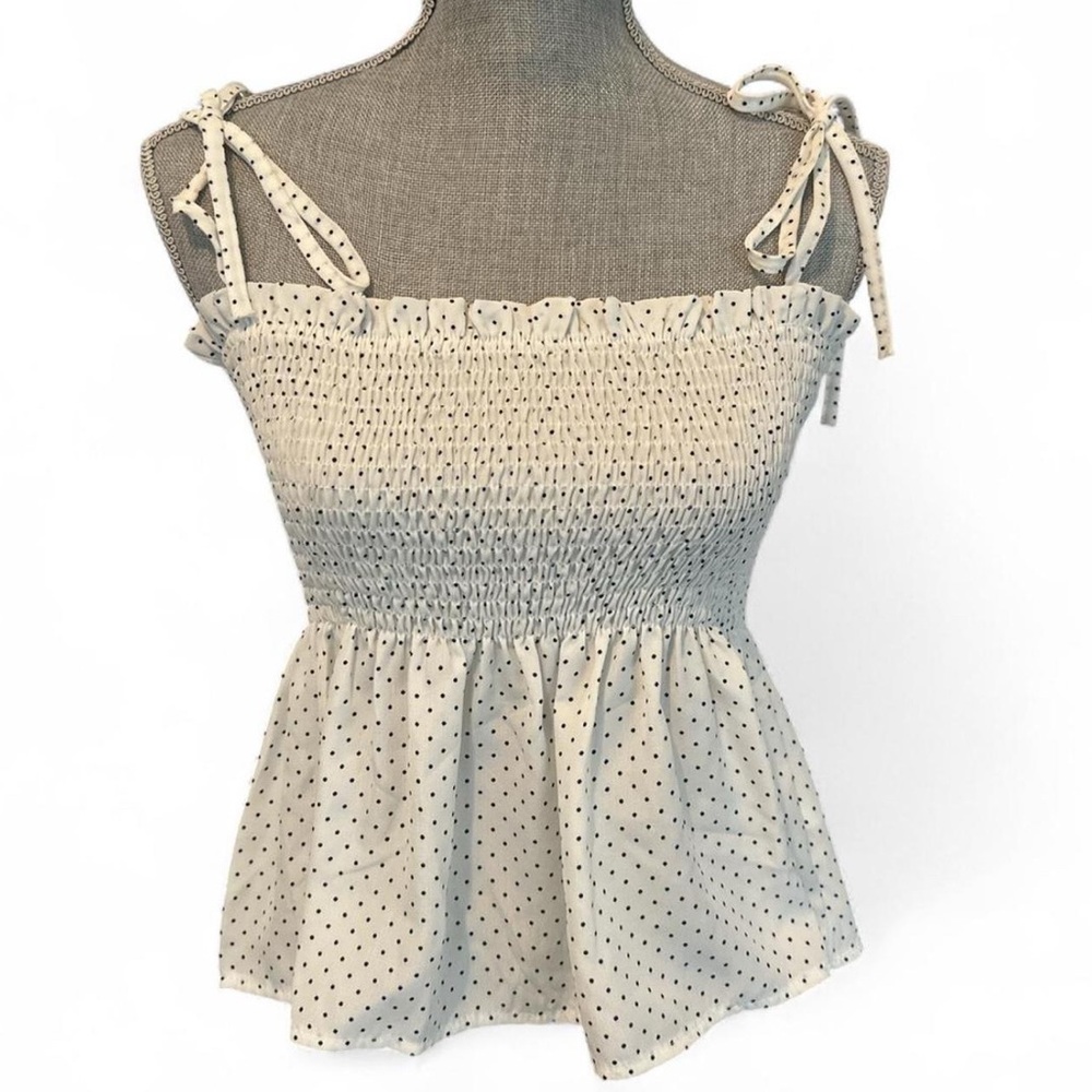 Polka Dot Smocked Top